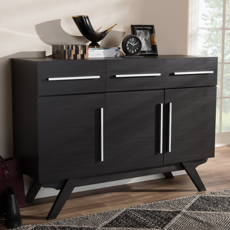 Walkowiak 119Cm Wide 3 Drawer Sideboard, Espresso Brown