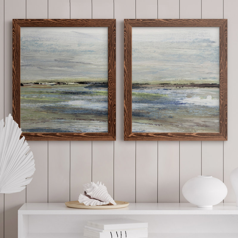 Wetlands I - ensemble de 2 peintures sur toile encadrées, H 37,5 po x l 55 po x P 1,5 po, Érable