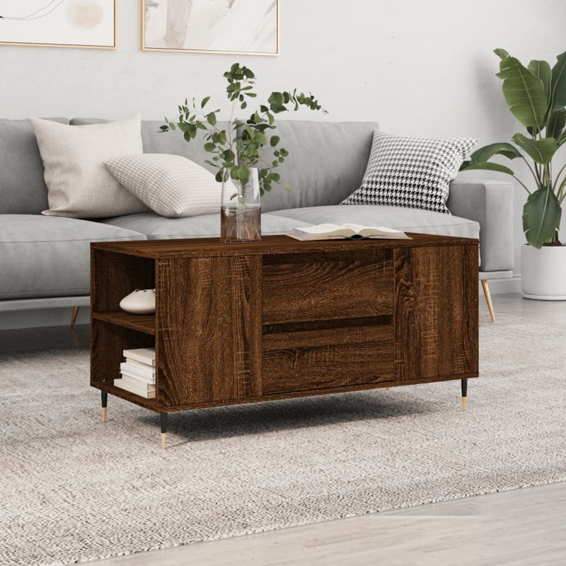 Mikera Coffee Table with Storage, Brown oak