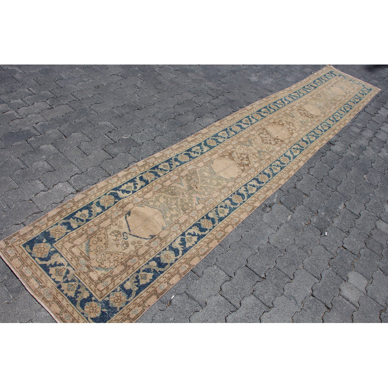 Tapis de couloir en laine rétro Oathak