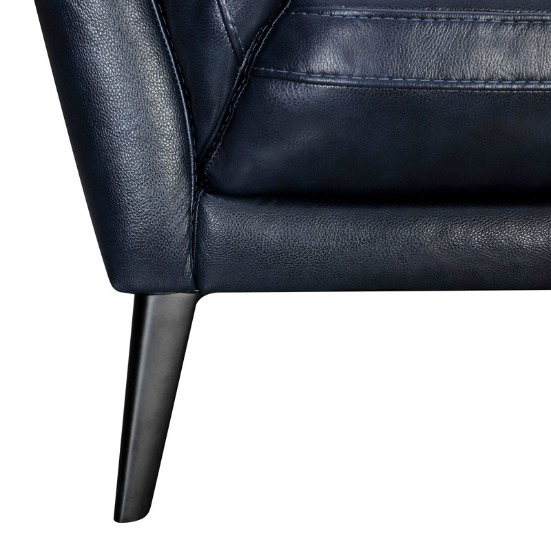 Mcelligott 88'' Faux Leather Sofa, Blue Midnight