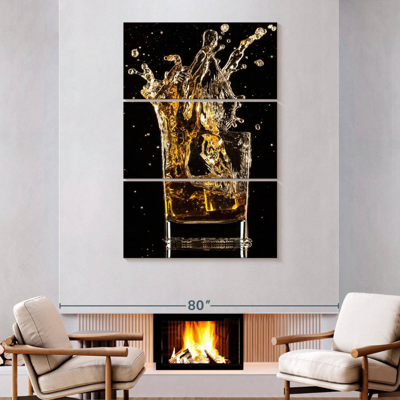 Yarlin Splashing Iced Whiskey, 74" H x 48" W