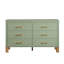 Commode double 6 tiroirs en vert sauge
