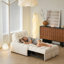 Fauteuil-lit escamotable blanc cassé Sherpa - Canapé-lit simple convertible pour petits espaces