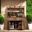 Table de jardin avec 2 tiroirs, 2 armoires et tablettes de rangement-31182146