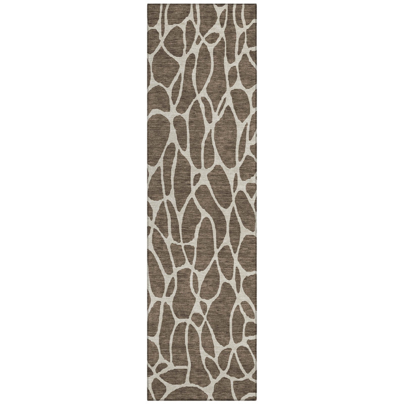 Zarelia Fudge Washable Indoor-Outdoor Rug - , 2'3" x 7'6"