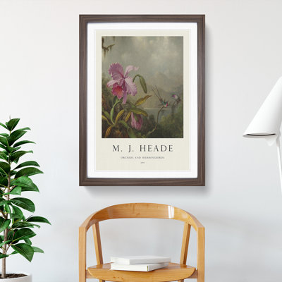 Orchid with Hummingbirds Vol.1 by Martin Johnson Heade - Picture Frame Painting