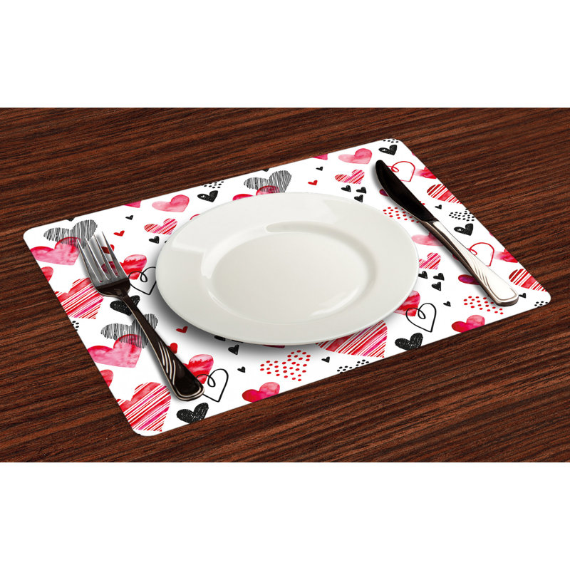 Milledgeville Valentine Various Heart Shapes Placemat