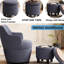 Chaise pivotante bleue à 360 ° avec - Design contemporain, rembourrage doux, construction, pour le salon-1070211173