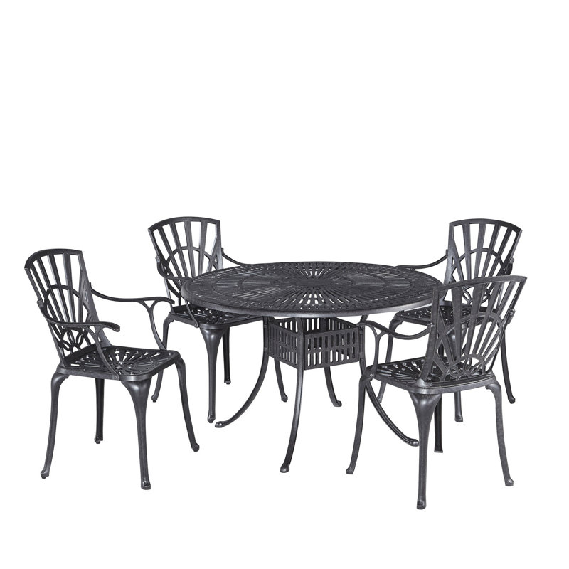 Ensemble repas 5 pièces Frontenac, H 28,75 po x l 48 po x L 48 po, Gris anthracite, Non