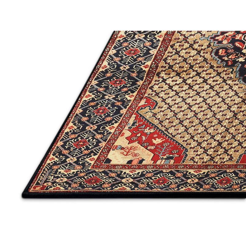 Tapis beige/rouge traditionnel Lathbury, Rectangle 2 pi x 5 pi
