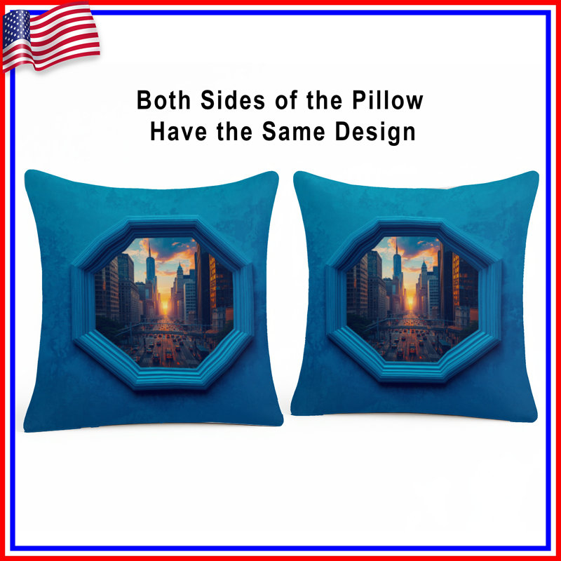 Coussins New York City Skyline, 18 x 18 pouces