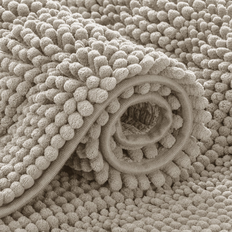 Aspire Homeware Ultra-Soft Chenille Bathroom Rug Mat with Non-Slip Backing, Silver, Reactangle (40cm W x 60cm L)