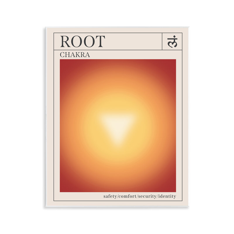 "Root Chakra", art mural sur plaque, méditation Wild Apple