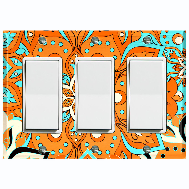 2 - Gang Rocker Standard Wall Plate, Blue/Orange