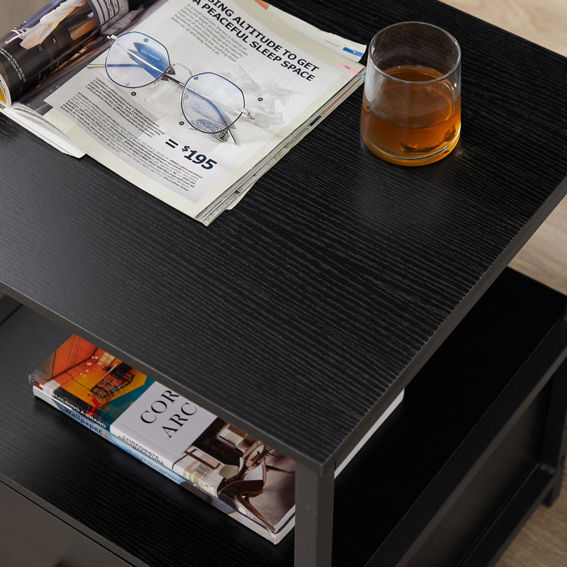 Kempst 15.7'' W Nightstand, Black