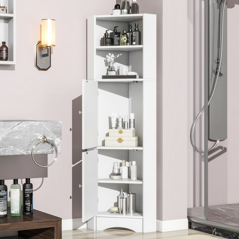 Freestanding Linen Cabinet, White
