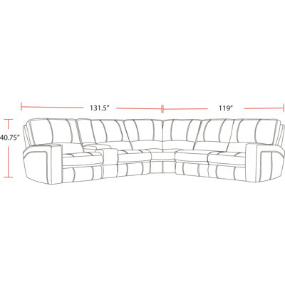 Azyah 6 Piece Modular Power Reclining Sectional with Power Adjustable Headrests