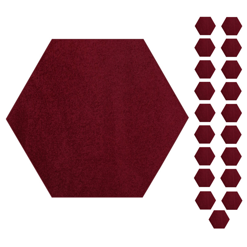 Ensemble de tapis intérieur / extérieur en polyester touffeté à la machine Smithwick, Hexagone 2 pi x 2 pi