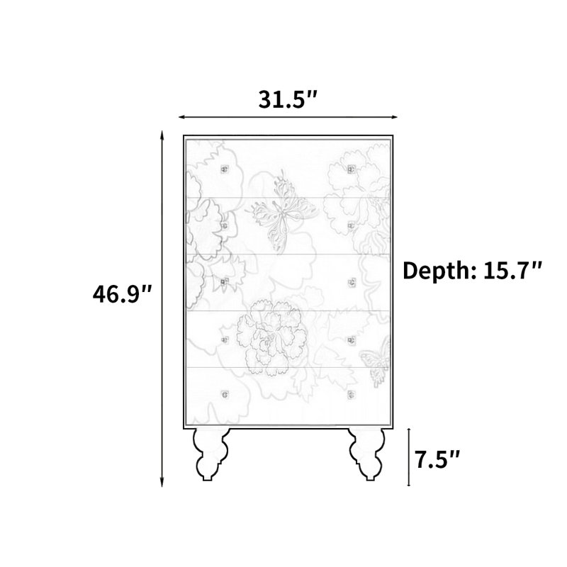 Armoire décorative luxueuse légère de luxe français