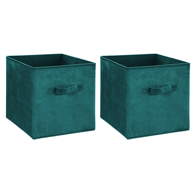 Rebrilliant Fabric Decorative Basket, Teal