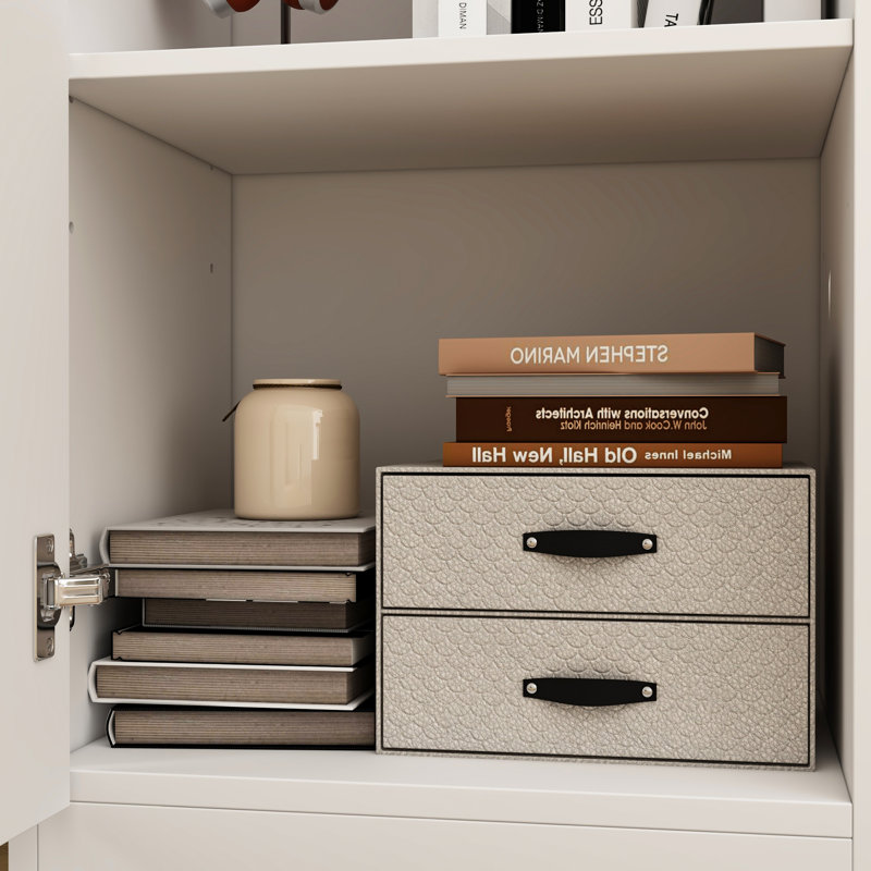 15.7'' W 5-Layer Little Bookcase With Glass Door