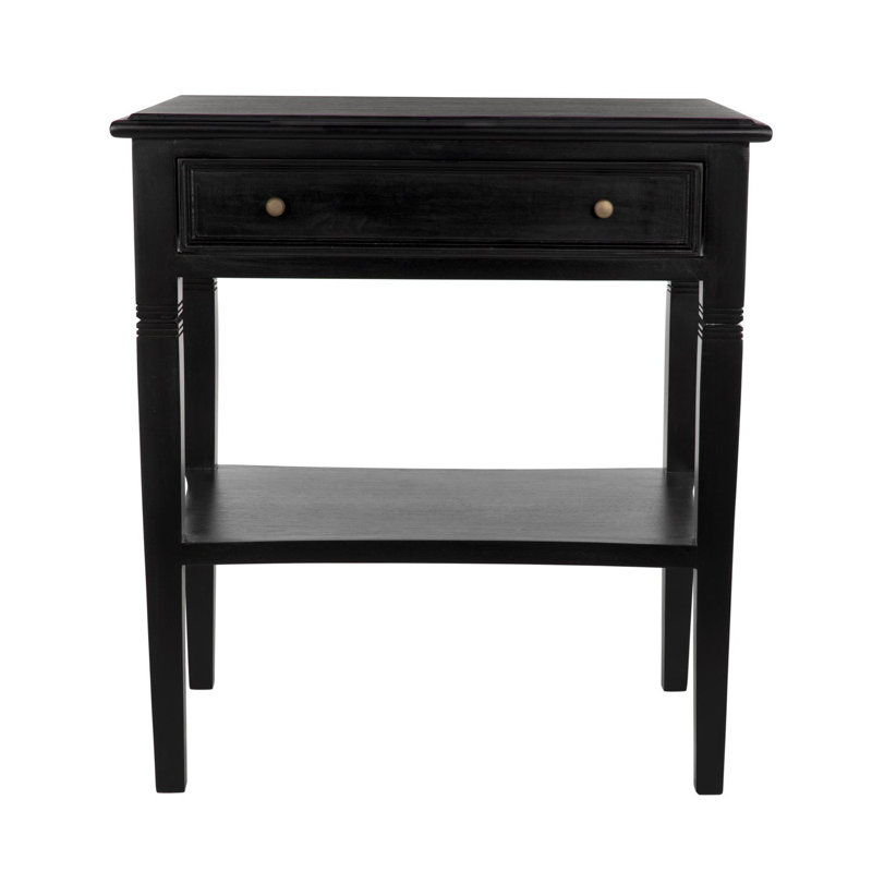 Oxford Solid Wood End Table, Hand Rubbed Black