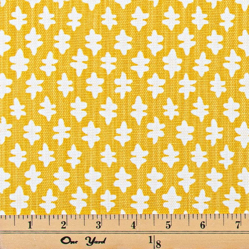 Housse de coussin jaune et blanc à imprimé géométrique, Carré 19 po