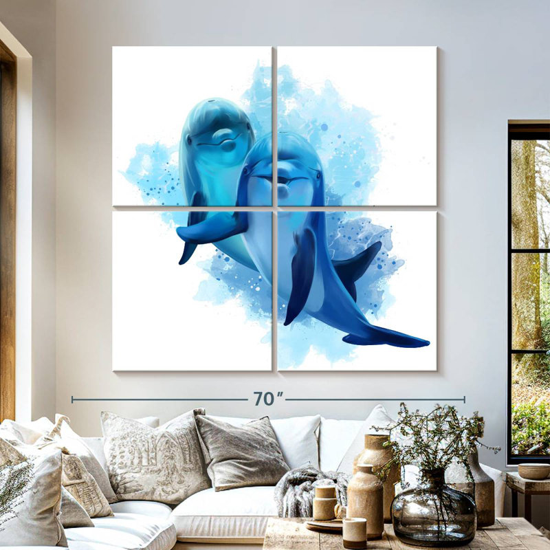 Brampt Dolphins Splash, 57" H x 57" W