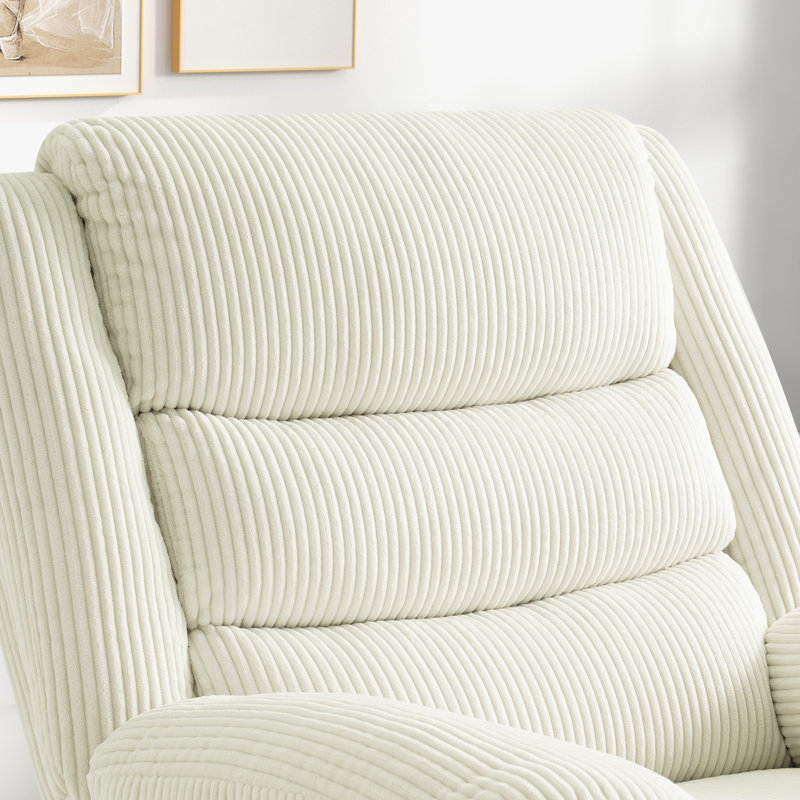 360° swivel Rocker Oversized Recliner Chair Nursery, Beige