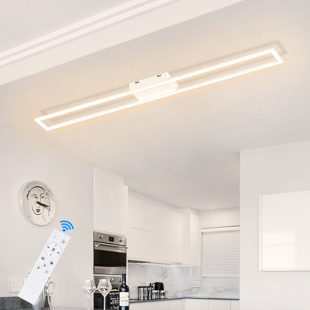 LED-Deckenleuchte 2-flammig dimmbar Rechteckig Kristall Design Andoro 108 cm