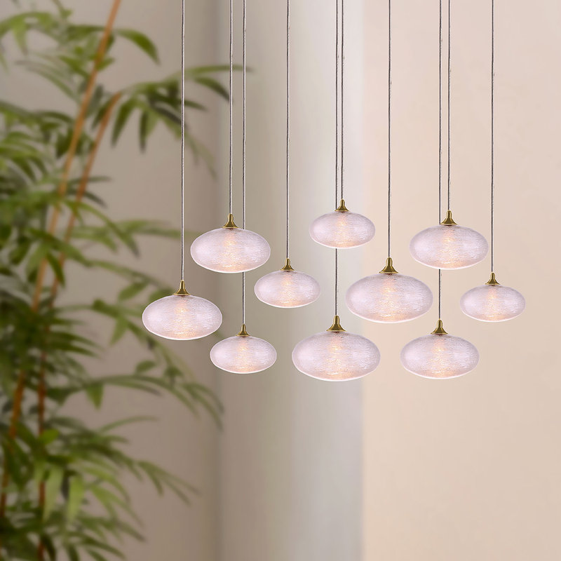 Alvie 10 - Light Cluster Pendant, Brushed Brass