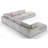 Nuccio 8-Piece Minimalist Modern Soft-Upholstered Sectional With Ottoman