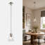 Luminaire suspendu 1 lumière à forme évasée avec abat-jour en verre transparent (ampoule non incluse)