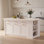 Îlot de cuisine 71 po avec rangement grande armoire de cuisine en pierre frittée avec tiroirs, armoire de table basse moderne pour la salle à manger
