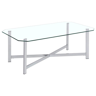 Linda Chrome Glass Top Coffee Table