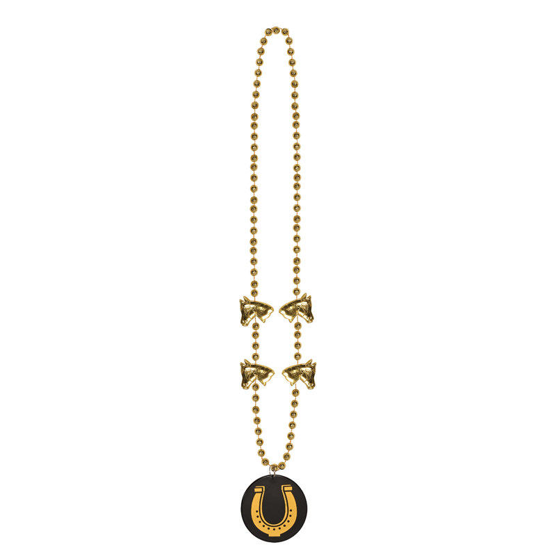 Beads with Horseshoe Medallion