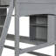 Lit mezzanine simple pour lit simple gris - élégant et fonctionnel avec tablettes de rangement-118082991