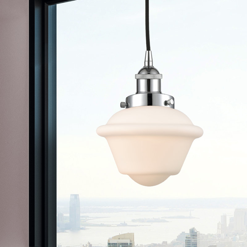 Luminaire suspendu 1 lumière Calliope, Blanc, Chrome poli