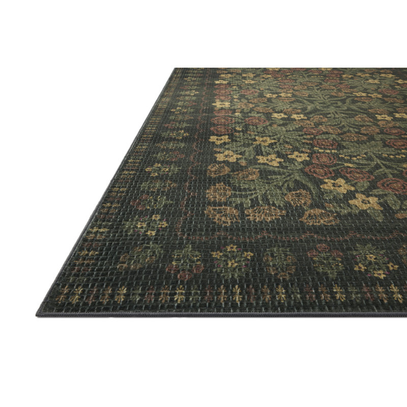 Rifle Paper Company x Loloi Orchard Forest / Multi Machine Washable Area Rug, Rectangle 5' x 7'6",  Forest/Multicolor 