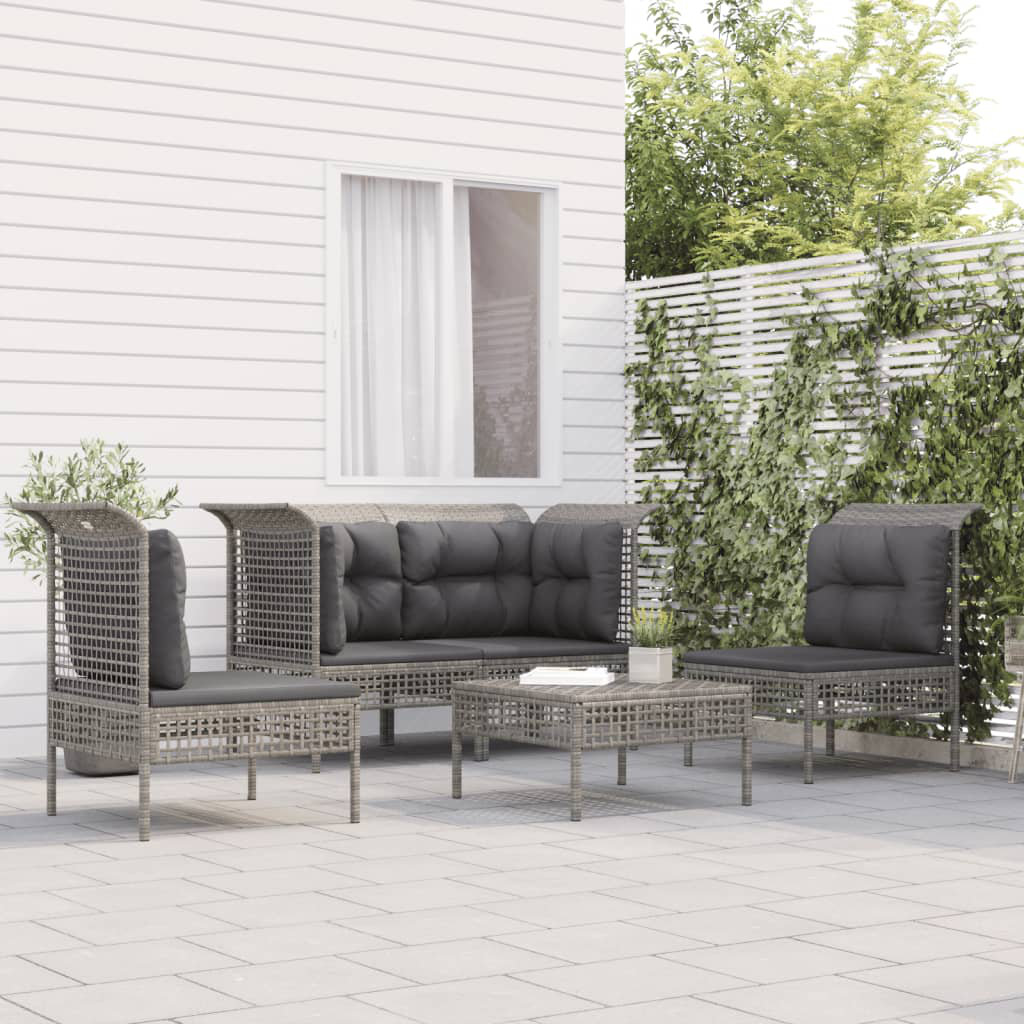 4-Sitzer Lounge-Set Kingsview aus Polyrattan mit Polster