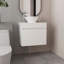 Meuble-lavabo vasque Manchester, deux tiroirs et tablette ouverte, blanc-289919234