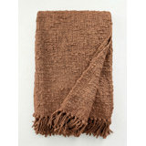 Cloud Grey Cozy Cotton Boucle Throw with Fringe