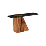 Slant Console Table, Natural/Black