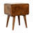 Solid Wood Curved Nightstand, 2-Drawers, Chestnut, Brown