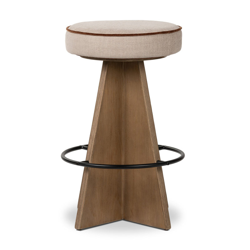 Tabouret pivotant Vega, Tabouret de comptoir (siège d'une hauteur de 27,7, Fleurs naturelles de Fallingbrook, Brun