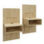 Lit plateforme ZEN ALPHA avec tête de lit et tables de chevet cubiques murales (2) Assemblage facile sans sommier requis-1038491149-1038491151