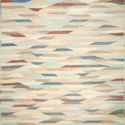 Tapis contemporain beige / bleu