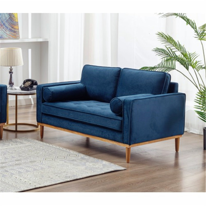 Causeuse de réception 57 po avec coussins Metella, Bleu