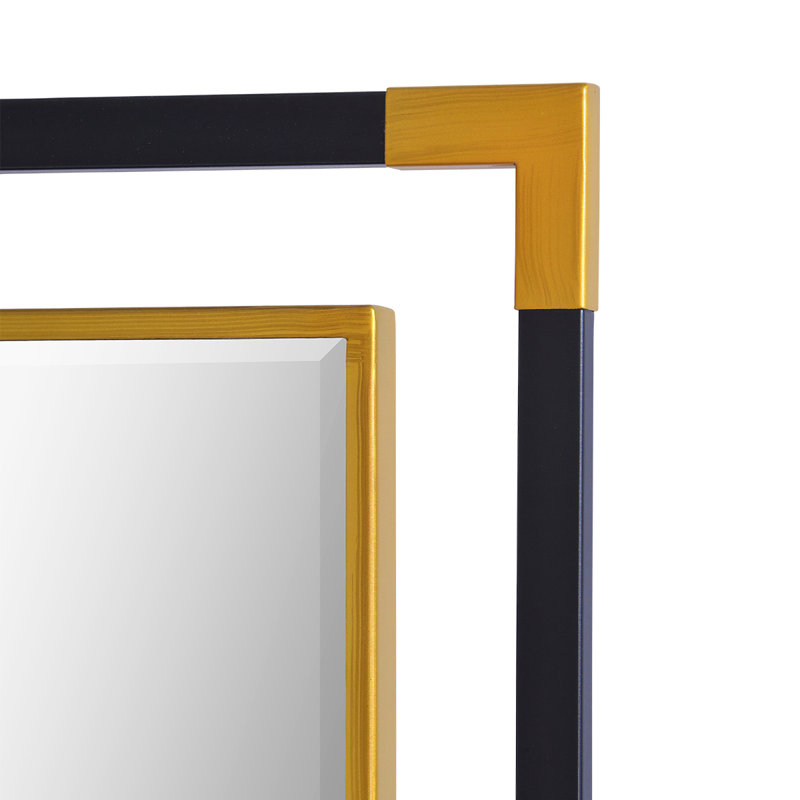 Metal Square Wall Mirror;Bathroom / Vanity Mirror;Metal Flat Wall Mirror, 39.4" x 39.4"